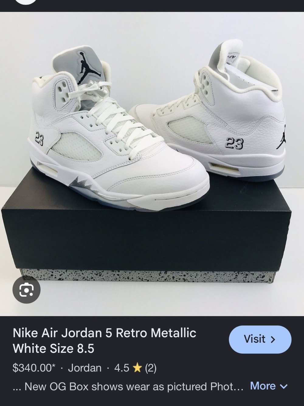 Jordan White Metallic Accents High-Top Sneakers